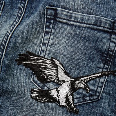 Boys blue eagle patch Dylan slim fit jeans